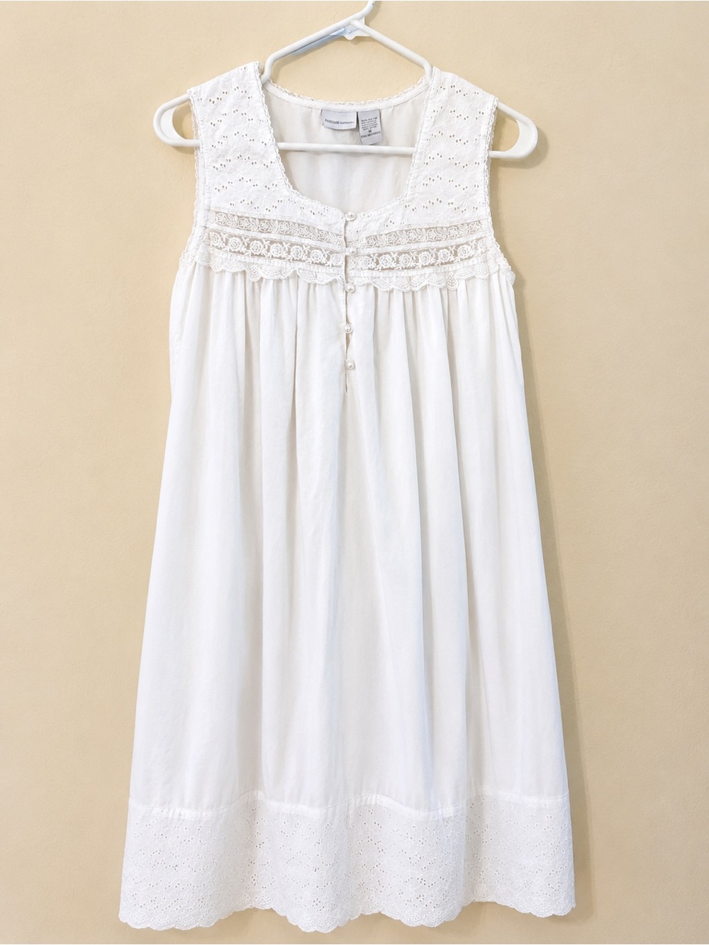 Cottage Core Vintage Cotton Lace Long Nightgown